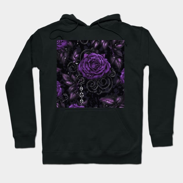 Purple Roses Hoodie by Enchanted Reverie